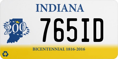 IN license plate 765ID
