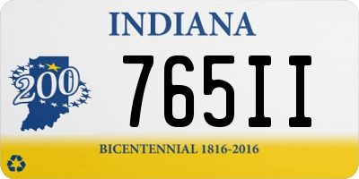 IN license plate 765II