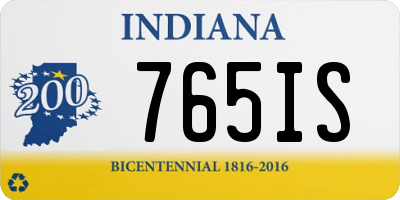 IN license plate 765IS