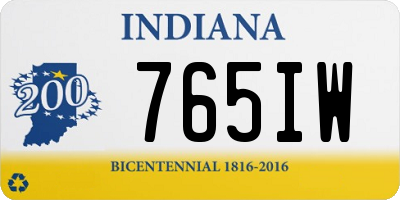 IN license plate 765IW