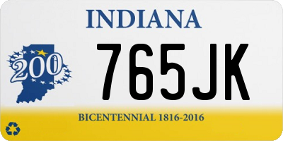 IN license plate 765JK