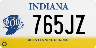 IN license plate 765JZ