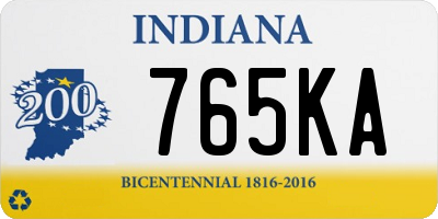 IN license plate 765KA