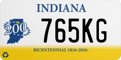 IN license plate 765KG