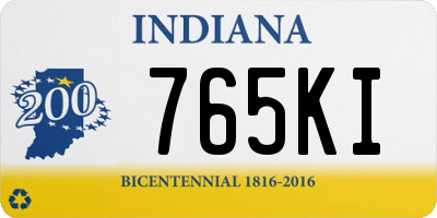 IN license plate 765KI