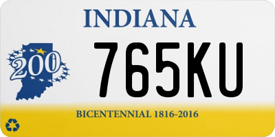 IN license plate 765KU