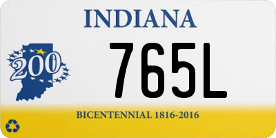 IN license plate 765L