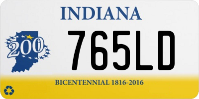 IN license plate 765LD