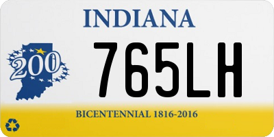 IN license plate 765LH