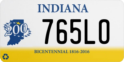 IN license plate 765LO