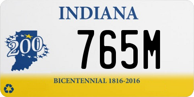 IN license plate 765M