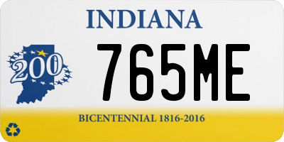 IN license plate 765ME