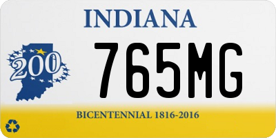 IN license plate 765MG