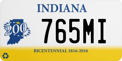 IN license plate 765MI