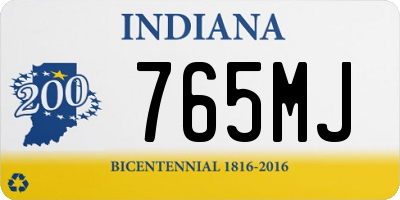 IN license plate 765MJ