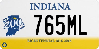 IN license plate 765ML