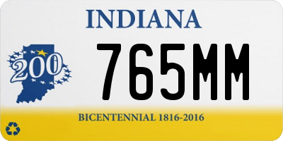 IN license plate 765MM