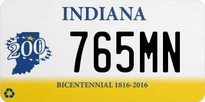 IN license plate 765MN