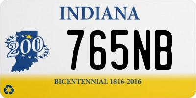 IN license plate 765NB