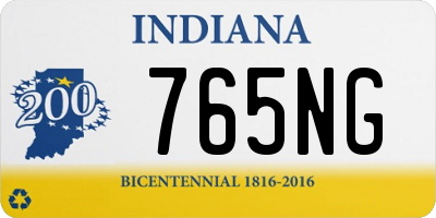 IN license plate 765NG