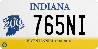 IN license plate 765NI