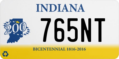 IN license plate 765NT