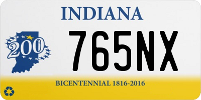 IN license plate 765NX