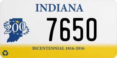 IN license plate 765O