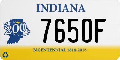 IN license plate 765OF