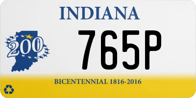 IN license plate 765P