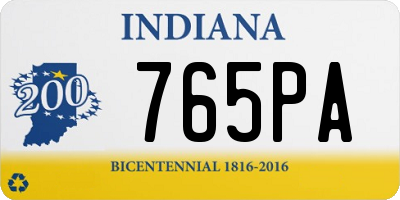 IN license plate 765PA