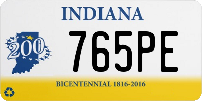 IN license plate 765PE