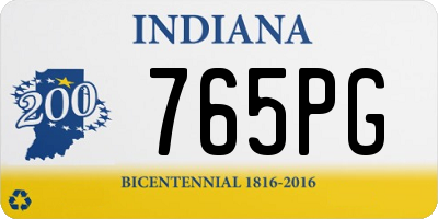 IN license plate 765PG