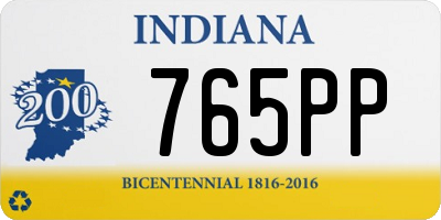 IN license plate 765PP