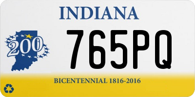 IN license plate 765PQ