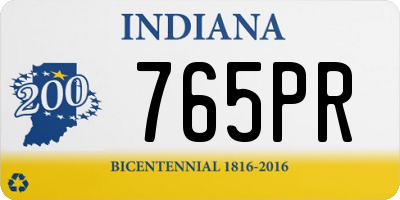 IN license plate 765PR