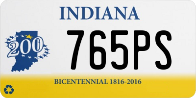 IN license plate 765PS