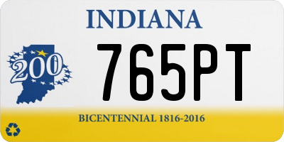 IN license plate 765PT
