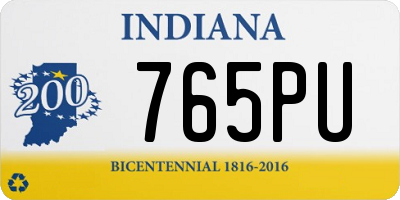 IN license plate 765PU