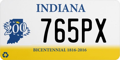 IN license plate 765PX