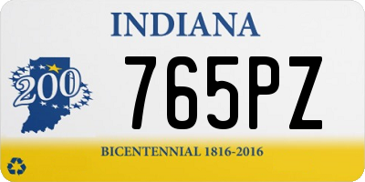 IN license plate 765PZ