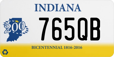 IN license plate 765QB