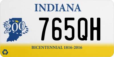 IN license plate 765QH