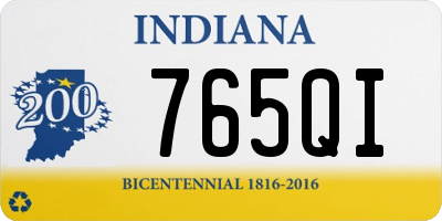 IN license plate 765QI