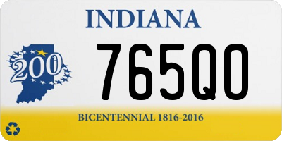 IN license plate 765QO