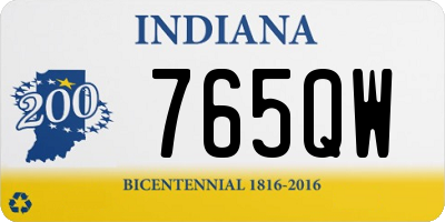 IN license plate 765QW