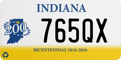 IN license plate 765QX