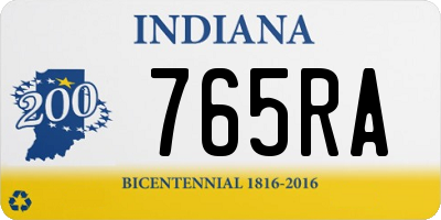 IN license plate 765RA