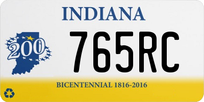 IN license plate 765RC