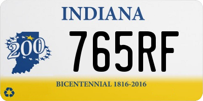 IN license plate 765RF